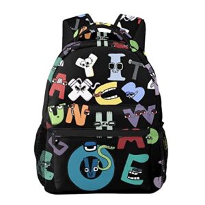 Alphabet Lore Backpacks for Boys Girls Teens Book Bag Travel Hiking Camping Work Bags