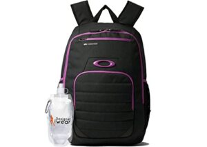 oakley men’s 25l enduro 4.0 25l black/purple backpack for hiking backpacking camping + bundle with designer iwear water bottle with carabiner