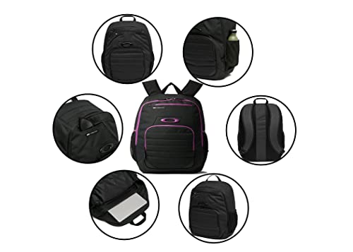 Oakley Men's 25L Enduro 4.0 25L Black/Purple Backpack for Hiking Backpacking Camping + BUNDLE with Designer iWear Water Bottle with Carabiner