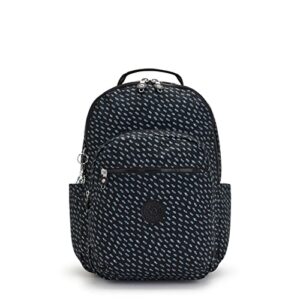 kipling women’s seoul 15” laptop backpack, durable, roomy with padded shoulder straps, school bag, ultimate dots, 13.75”l x 17.25”h x 8”d