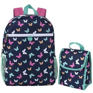 Backpack with Lunch Bag for Girls Elementary School, Middle School Backpack Set for Kids