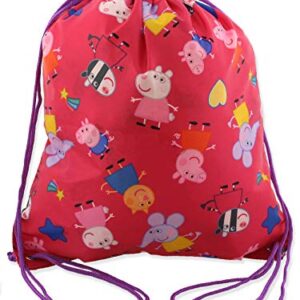 Peppa Pig Girls 5 piece Backpack and Lunch Bag School Set (One Size, Pink/Purple)