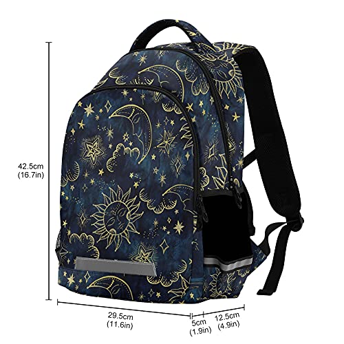 ALAZA Sun Moon Boho Cosmos Astrology Backpack Purse for Women Men Personalized Laptop Notebook Tablet School Bag Stylish Casual Daypack, 13 14 15.6 inch