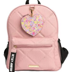 Betsey Johnson Josie Quilted Full Size Backpack Blush One Size