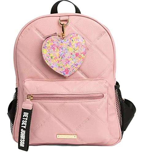 Betsey Johnson Josie Quilted Full Size Backpack Blush One Size