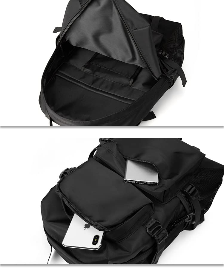 Male Backpack Travel Leisure Bag Computer Schoolbag for College and Middle School Students Can Fit 15.6 "laptop (black)