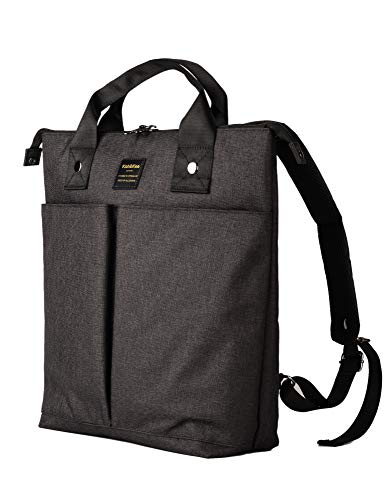 Kah&Kee Convertible Laptop Backpack and Tote Bag Handbag Concealed Strap Computer Compartment Travel School for Women Man (Black)