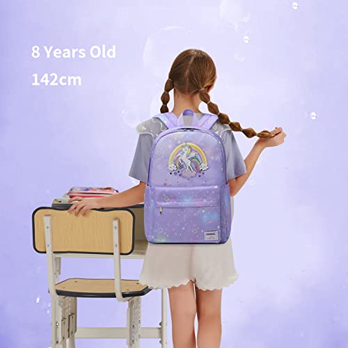 Cusangel Kids Backpack, Durable Cute Multi Compartment Toddler Preschool Elenemtary Backpack for Boys and Girls(Purple)