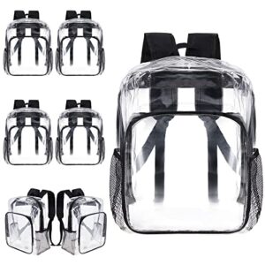 6 pcs clear backpack for stadium approved heavy duty clear bookbags rugby game transparent see through backpacks for stadium waterproof concert sports work school security
