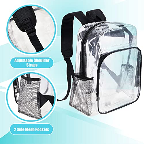 6 Pcs Clear Backpack for Stadium Approved Heavy Duty Clear Bookbags Rugby Game Transparent See Through Backpacks for Stadium Waterproof Concert Sports Work School Security