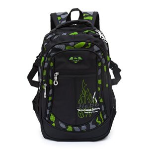 backpack boys elementary school bookbag durable heavy duty student teenage sturdy kids travel waterproof big (green)