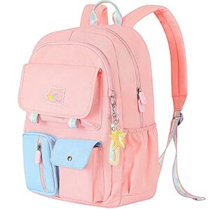lovco girls backpack,kids backpack,cute backpacks for girls,elementary preschool kindergarten supplies, for children aged 7-15 (pink)
