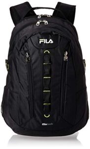 fila vertex tablet and laptop backpack, black, one size