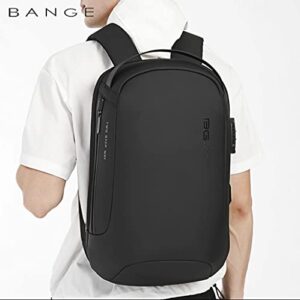 BANGE Travel Laptop Backpack Anti Theft Waterproof Durable Oxford 15.6 Inch Laptop Computer 23L Business Bag 0.85 KG Weight With USB Port For Men Women School College Gifts-Grey, Large (BG-7225)