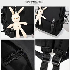 ZBIBYO Anime Hanako-kun Backpack for School Cute With Doll Pendant,Yashiro Nene Unisex Cosplay Bookbag (Black3)