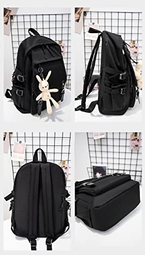 ZBIBYO Anime Hanako-kun Backpack for School Cute With Doll Pendant,Yashiro Nene Unisex Cosplay Bookbag (Black3)