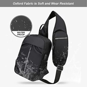 Donason Sling Backpack Crossbody Men Outdoor Travel Hiking Anti Theft Pocket Daypack, Small Chest Bag with USB Charging Port