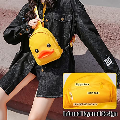 Cartoon Duck Crossbody Chest Backpack - Sturdy Durable Sling Bag Shoulder Bag Multipurpose Chest Bag Adjustable Shoulder Straps Easy Clean Suitable for Daily,Travel,School