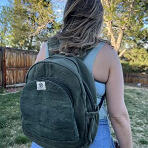 Mini Hemp Backpack Bag - Eco Friendly Durable Green by Freakmandu