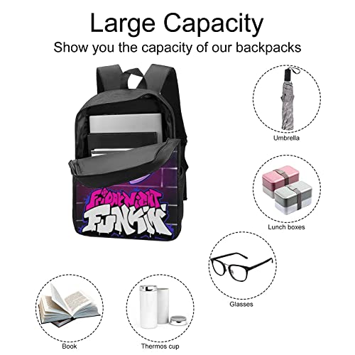 mfiwena Cool 17'' Game Backpack, Casual Bookbag with Adjustable Strap Multifunction Large Capacity Laptop Bag for Boys and Girls