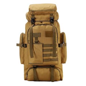 70l waterproof hiking daypack large hiking backpack, hunting camping rucksack backpack for men outdoor sports backpack (desert color(pocket))