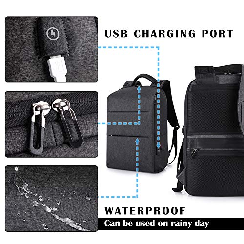 JUMO CYLY Anti-Theft 17inch Business Laptop Backpacks with USB, Water Resistant College School Backpack Fits 15.6 Inch Laptop