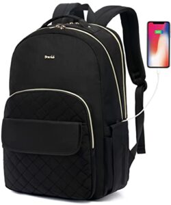 breold laptop backpack for women travel business backpacks 15.6 inch,college bookbag schoolbag for girls teacher backpack daypack tsa friendly for school,black