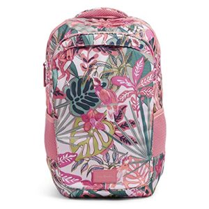 vera bradley womens recycled lighten up reactive xl backpack bookbag, rain forest canopy coral, one size us
