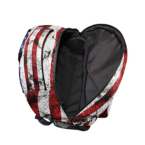 American Flag Print Backpack Patriotic USA School Bookbag for Boys Girls Computer Backpacks Book Bag Travel Hiking Camping Daypack