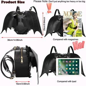 Makerfire Novelty Black Bat Wings Backpack Wing Gothic Goth Punk Lace Lolita Bag