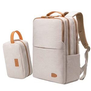 nobleman backpack for man and women, travel bag business computer backpacks laptop backpack, waterproof school backpack, daypack, usb (beige plus) with organizer case bag