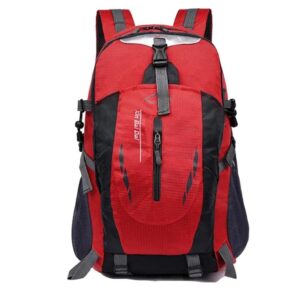backpack of 40l for men or women, red, lightweight, water resistant, comfortable, roomy and durable for hiking, trekking, camping, cycling, travelling, climbing, fishing and selected by simon picks