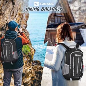 ZOMAKE Packable Hiking Backpack Water Resistant:32L Lightweight Foldable Backpacks - Small Packable Back Pack for Travel Camping Hiking Women Men (Black)