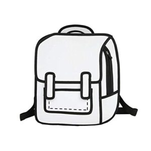 caralin creative women 2d drawing backpack cartoon school bag teenager girls daypack school daypack