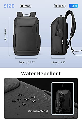 Backpack For Men Fit 15.6’’ Laptop Work Bookbags With Usb Charging Port,Flight Approved Carry On Backpack,Black