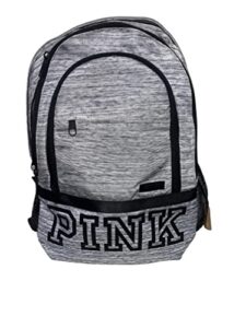 victoria’s secret pink collegiate backpack color marl gray new