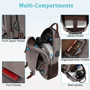 BASICPOWER Messenger Bag Canvas Sling Crossbody Backpack Laptop Casual Travel for Men Women