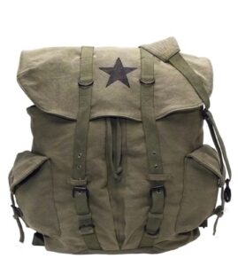 canvas backpack – vintage rucksack with star detail by rothco