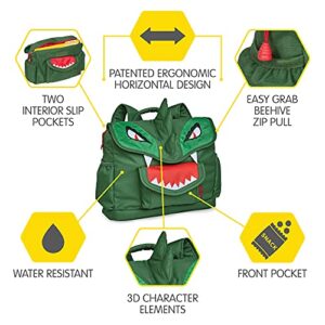 Bixbee Kids Backpack, Dinosaur Backpack for Boys & Girls, Water Resistant Backpack with Pockets, Durable Zippers & Easy Carry Design - Perfect Size Children's Bookbag for School