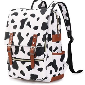 vintage laptop backpack, xinveen cute cow spot college school backpack travel daypack casual business rucksack