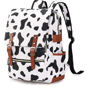 Vintage Laptop Backpack, Xinveen Cute Cow Spot College School Backpack Travel Daypack Casual Business Rucksack