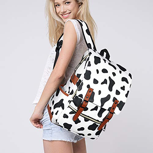 Vintage Laptop Backpack, Xinveen Cute Cow Spot College School Backpack Travel Daypack Casual Business Rucksack