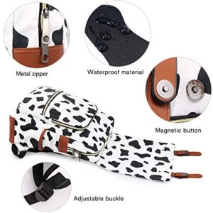 Vintage Laptop Backpack, Xinveen Cute Cow Spot College School Backpack Travel Daypack Casual Business Rucksack