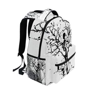 Backpack Black Day Of The Dead Skull Pattern Adults School Bag Casual College Bag Travel Zipper Bookbag Hiking Shoulder Daypack for Women Men