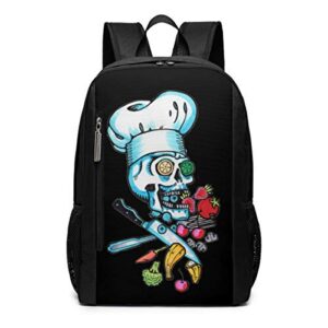cool chef skull laptop backpack business travel computer bags school bookbag notebook for women men