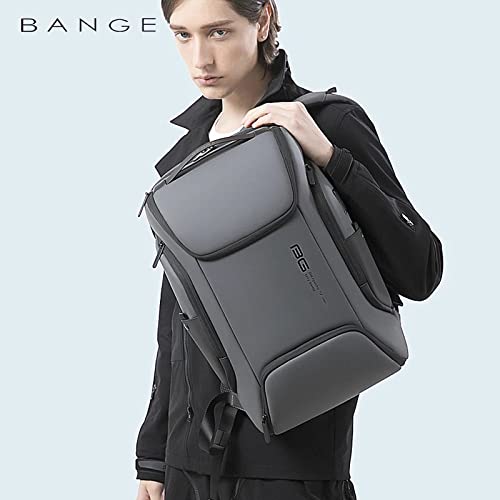 BANGE Stylish and Durable Laptop Backpack with TSA Lock, Waterproof USB Port - Unisex for Business, Travel, Office, School and College - Grey, 1.37 kg, 21 L, Fits 15.6" Laptop