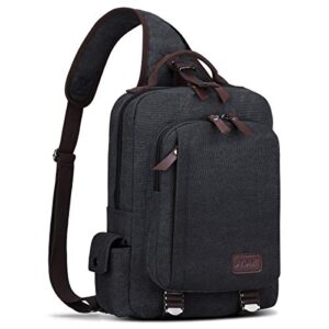 S-ZONE Mens Sling Bag Chest School Shoulder Backpack Satchel Outdoor Crossbody Pack