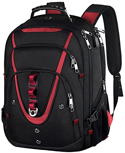 17.3 Laptop Backpack, Extra Large Travel laptop Backpack with Rain Cover, TSA Friendly Flight Approved with RFID Anti Theft Pocket and USB Charger Port, Water Resistant School Bag for Men and Women