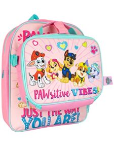 paw patrol kids backpack and lunchbag pink