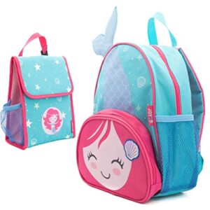 Toddler Backpack for Girls and Boys with Kids Lunch Bag - Mermaid Backpack for Girls and Lunch Bag Kids Backpack for School with Lunch Box Kids - Camp Travel Preschool Backpack - Majestic Mermaid